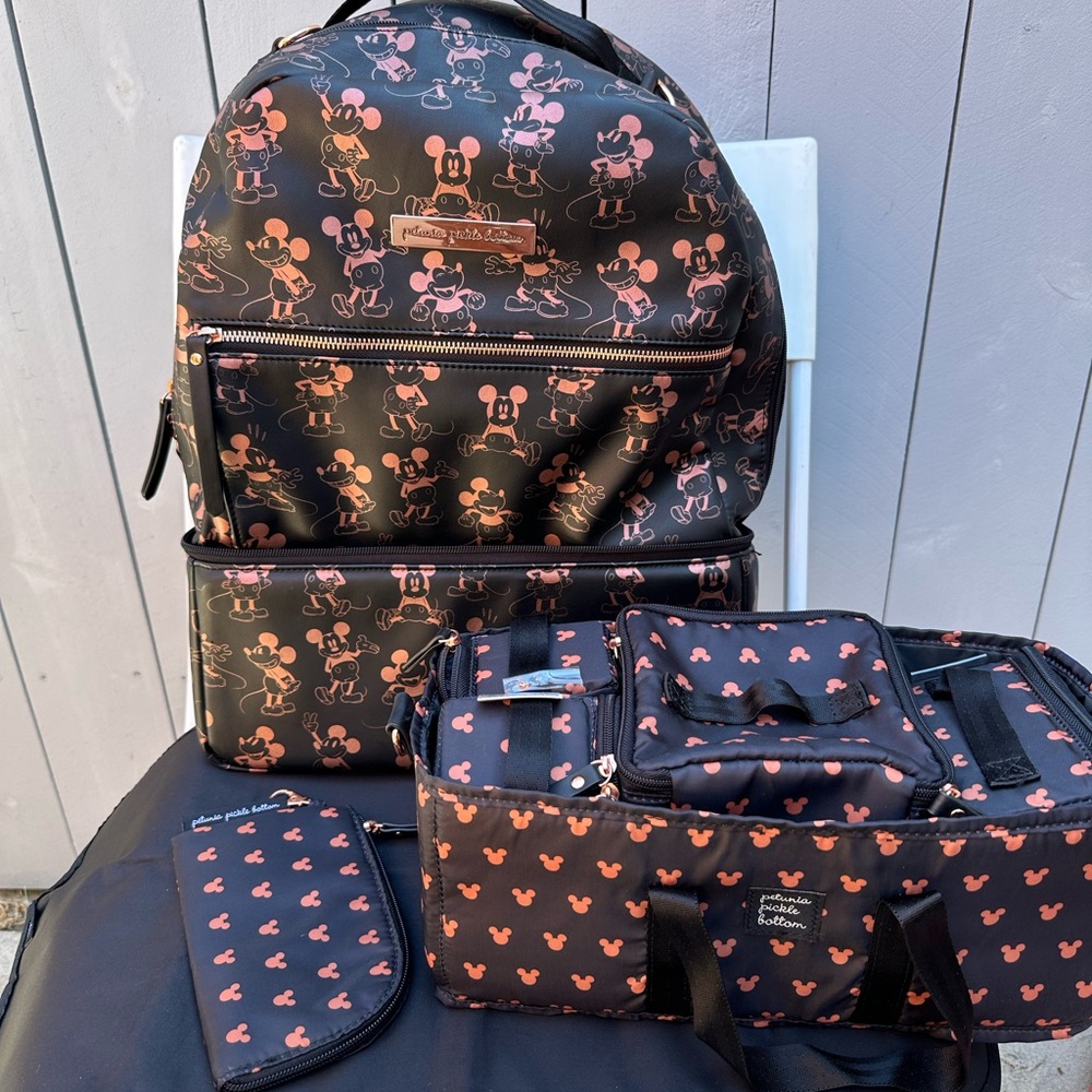 Petunia Pickle Bottom Mickey Mouse Backpack (Axis) + Intermix Deluxe Caddy
